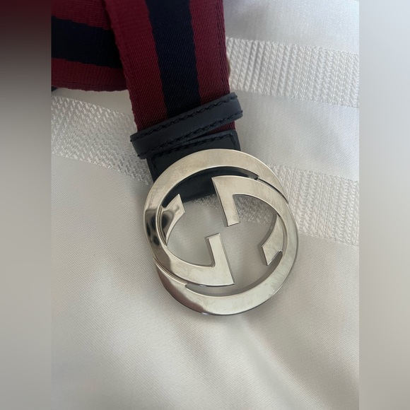 Authentic Gucci Web Interlocking Red/Blue Belt - 100cm Size 34 ❤️ pre loved - Picture 4 of 4